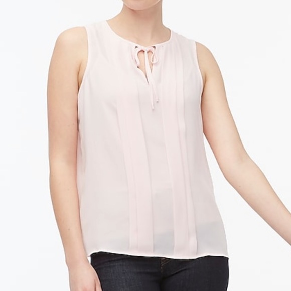 NWOT J.Crew Factory sleeveless pleated tie-neck top - Picture 2 of 4